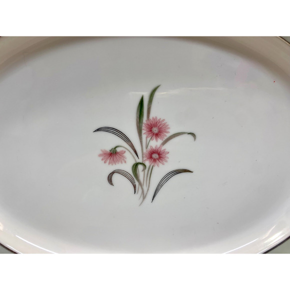 Noritake Porcelain China Regina w/Platinum Large Platter 13.5"x10" - Picture 3 of 10